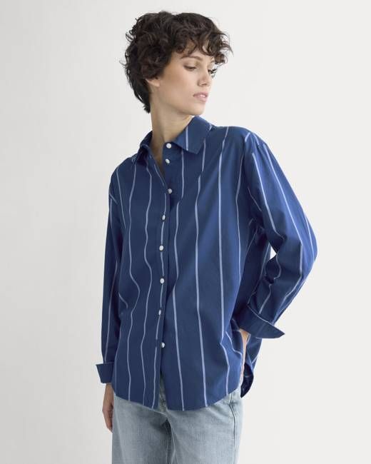 Everyday Shirt in Silky Cotton | Estate Blue/Open Air/White