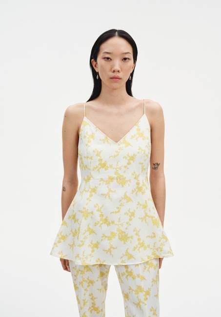 Sculpted Printed Strap Top