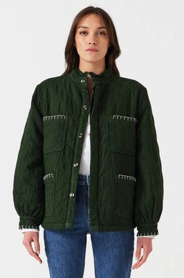 Pablo Quilted Denim Jacket in Dark Pine