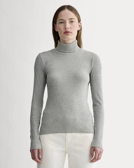 The Luxe Rib Turtleneck | Washed Heathered Grey