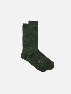 Rasmusson Women Rib Sock Green Melange cotton | Nudie Jeans