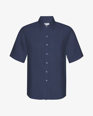 Linen SS Shirt - Marine Blue