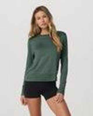 Daydream Crew | Women's Agate Green Heather Long Sleeve | Vuori