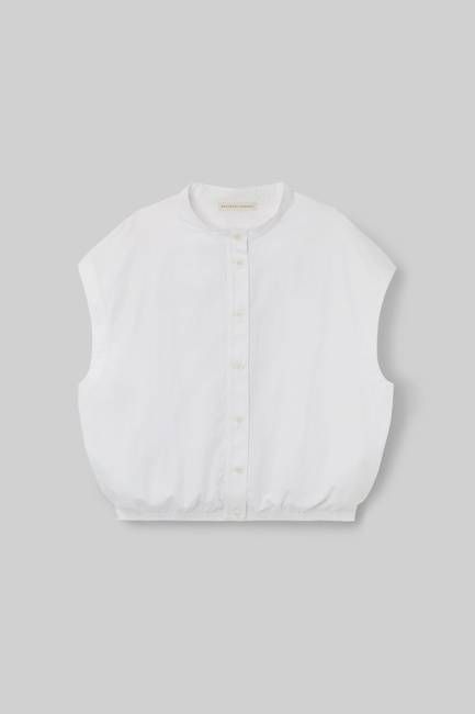 Beaumont Organic Nancy Organic Cotton Jersey and Poplin Shirt in White