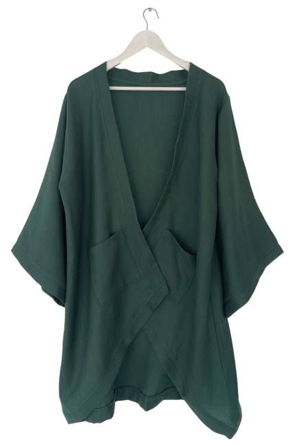 NEW! Wool Cascade Kimono Emerald