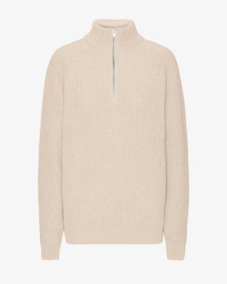 Merino Quarter Zip - Ivory White