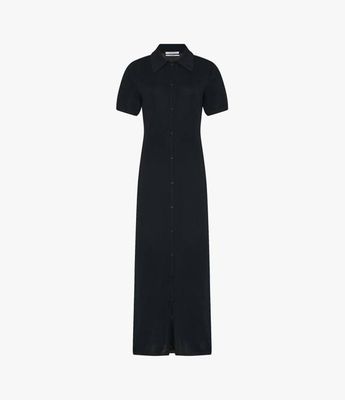 Pique Polo Dress | Black