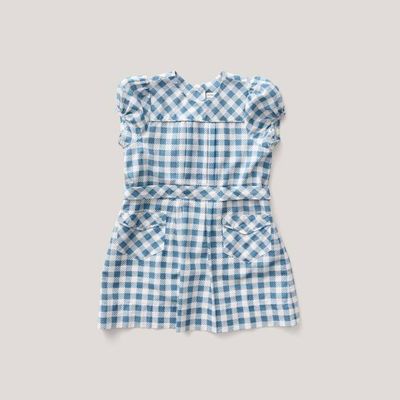 Ismay Dress, Gingham Print, Azul