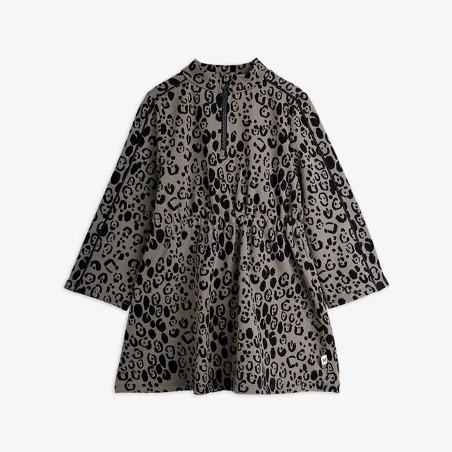 Leopard brushed jersey dress