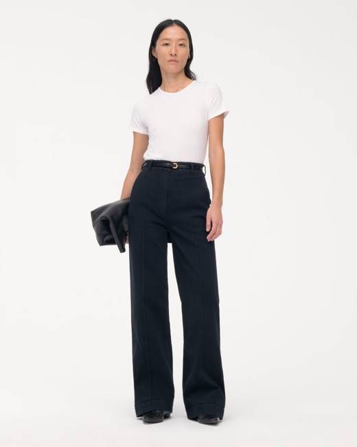 High Waisted Denim Trouser | Overdye Black