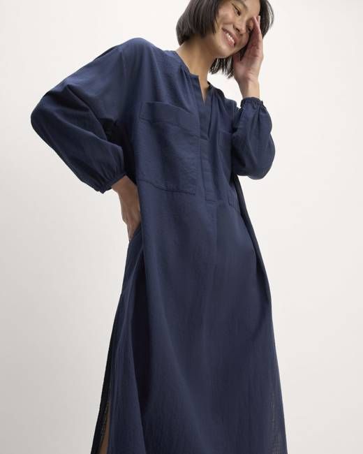 The Gauze Caftan Dress | Navy