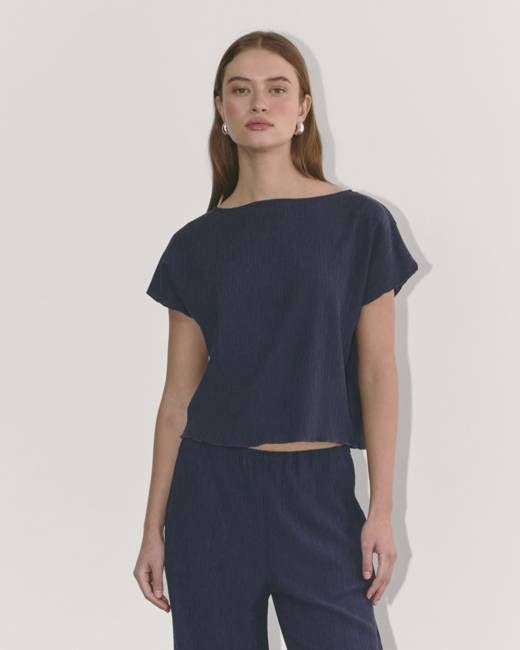 The Crinkle Top | Navy