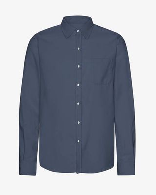Organic Flannel Shirt - Petrol Blue