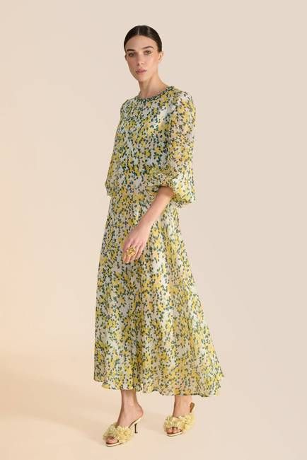 Mikela Lemon Floral Dress