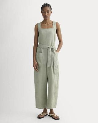 The Utility Coverall in Linen | Seagrass