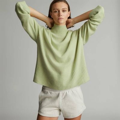 The Cashmere Oversized Turtleneck | Seafoam Green