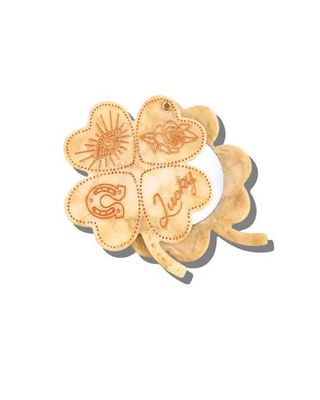 Ivory Combo - Hand Painted Lucky Clover Compact - Solar Eclipse