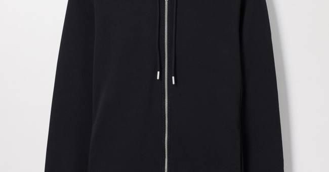 Black Zip Hoodie | Organic Cotton Loopback | Asket