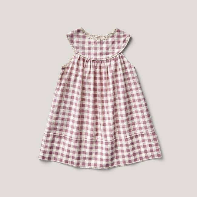 Delilah Dress, Gingham Print, Zinnia