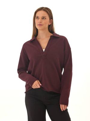 Lucetta Cotton Blend Terry Collar Top