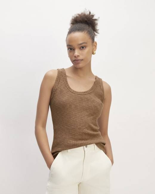 The Cozy Rib Tank | Carob Brown