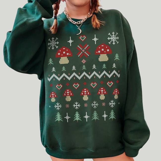 Cottagecore Mushies Christmas Jumper (Unisex)