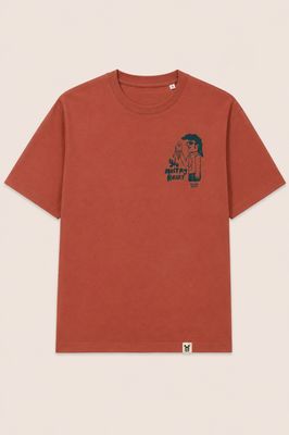 TERRAKOTTA-T-SHIRT „YOU MELT MY HEART“ IN ÜBERGRÖSSE