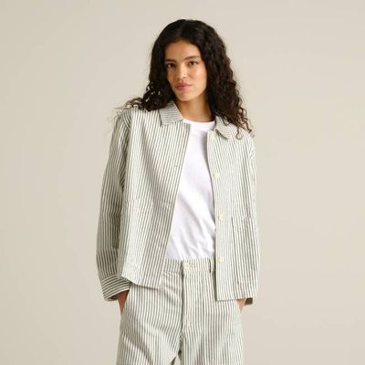 DEDICATED - Jacke Stiby Work Stripe Waldgrün