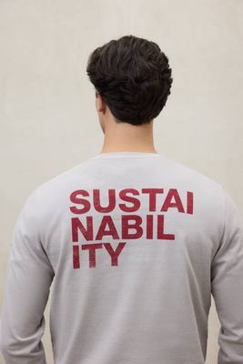 LIGHT GREY LONG-SLEEVED SUSTANO T-SHIRT