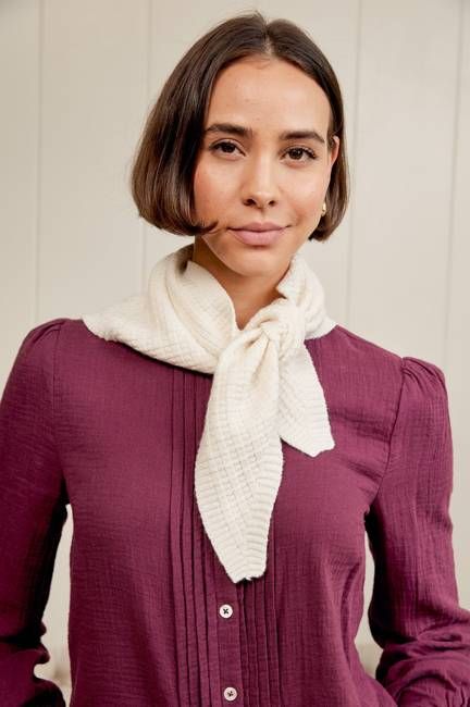 Merino Wool Tie Neck Scarf | Cream