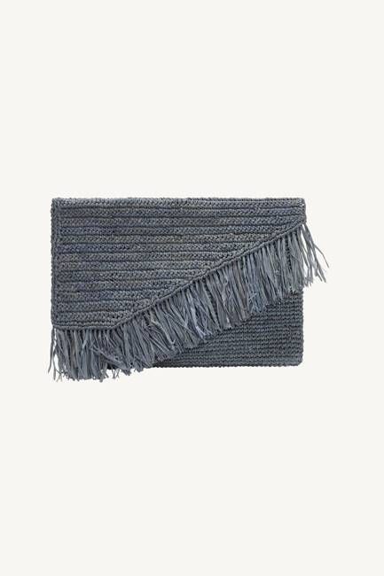 Paloma Clutch - Blue Raffia