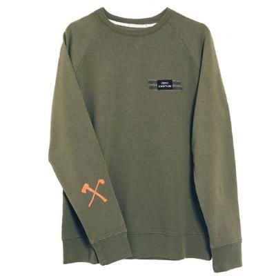 Sweatshirt - biologisch katoen - klitteband - legergroen