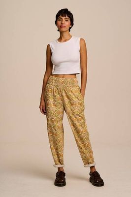 L.E Alexa - Cotton Trousers in Graphics and Grain Artist & Yak