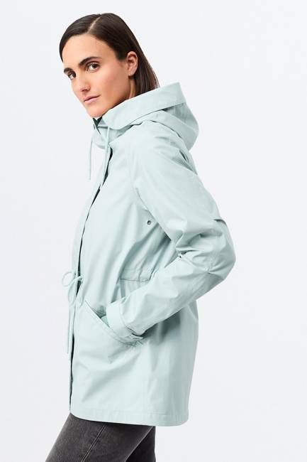 Short rain parka made of organic cotton (Flow)