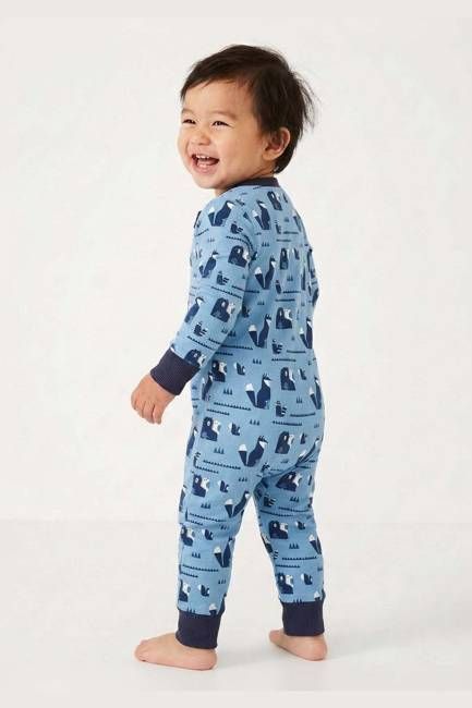 Mightly 100% Organic Cotton One-Piece Baby Pajamas: Wild Wander Collection