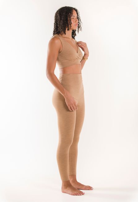 Maternity wool leggings - Brown Melange