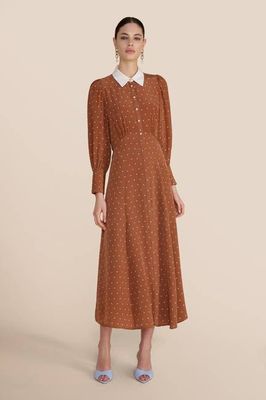Calla Tan Polka Dot Dress
