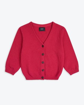Lowie Rote Waffelstrickjacke aus Baumwolle