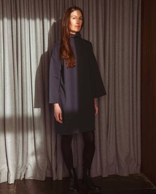 Xena Organic Cotton Dress In Navy