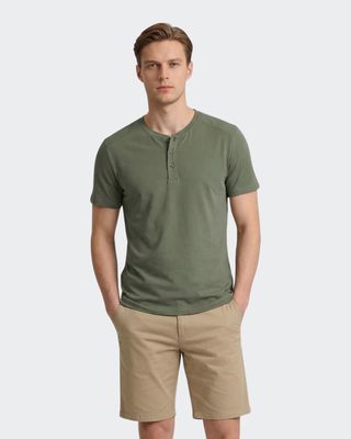 Olive Slub Henley