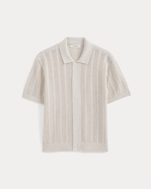 Textured Knit Resort Shirt | Heathered Oat