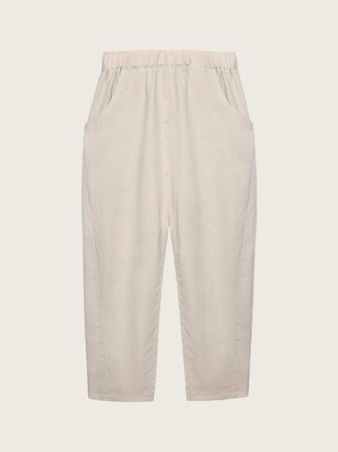 Women's Ceramic White Linen Pants