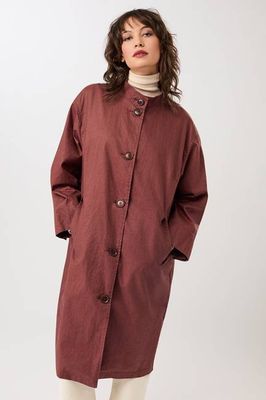 Langer Mantel aus Leinen mit Knöpfen (Rubywood)