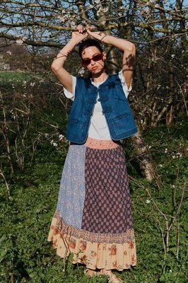 Loran Baumwollrock mit Blumenmuster