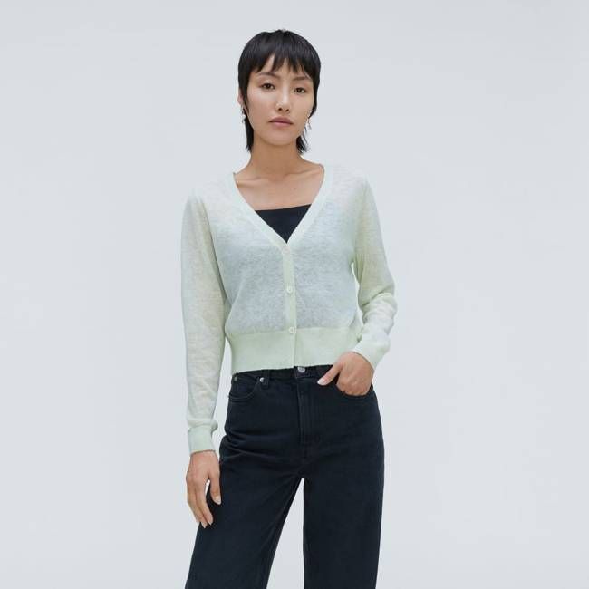 The Featherweight Alpaca Cardigan | Seafoam Green