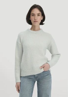 Relaxed knit sweater made of alpaca with organic cotton