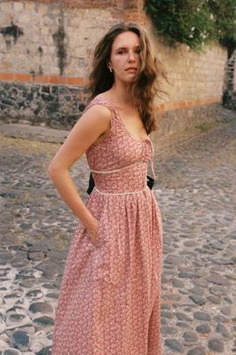 The Alessandra Dress | Mauve Pressed Petals