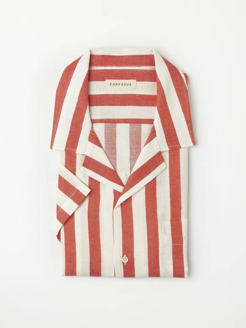 Linen Shirt Short Orto Terracotta