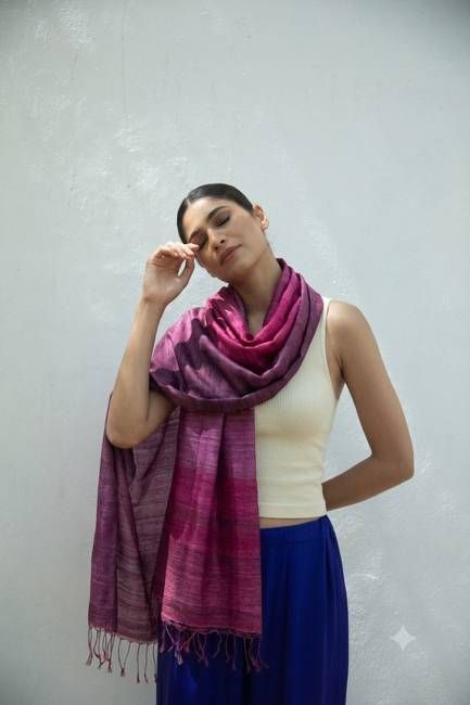 Julahas Julahas X Aeshaane Peace Silk Scarf Madras Check No.6
