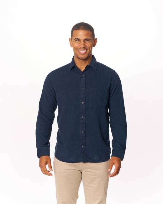 Habor Blue Coastal Corduroy Button-Down Shirt